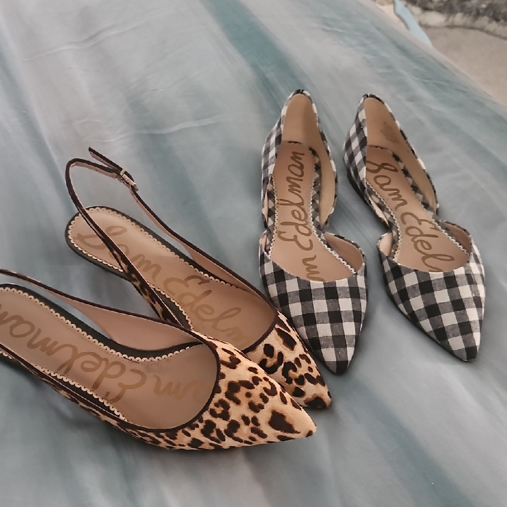 Sam Edelman Leopard and Checkered Flats